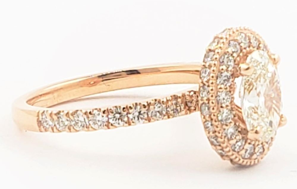 Oval Shape Bridal Set with Double Halo